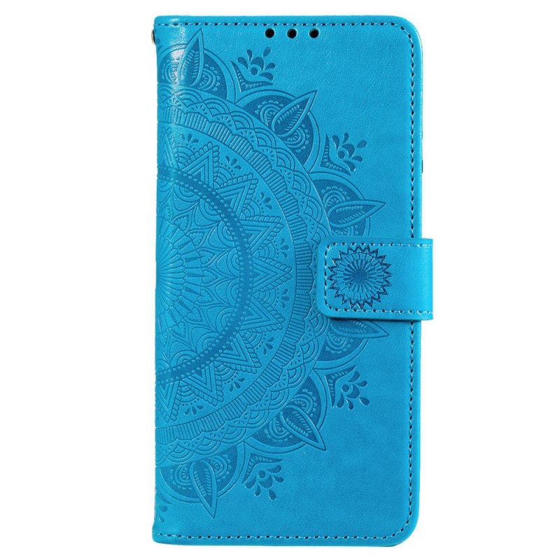 Leren Hoesje voor Samsung Galaxy M53 5G Zon Mandala