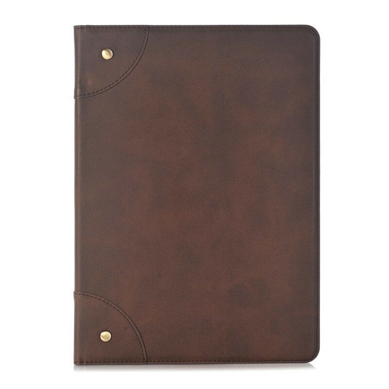 Case voor iPad 10.2" (2020) (2019) Retro Leereffect Met Klinknagels