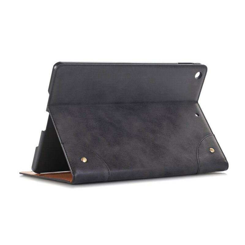 Case voor iPad 10.2" (2020) (2019) Retro Leereffect Met Klinknagels