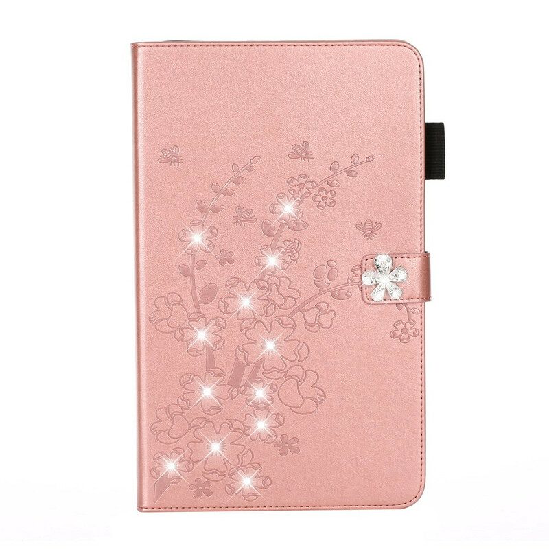 Folio-hoesje voor iPad 10.2" (2020) (2019) Bloemen Diamanten Leer Effect