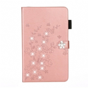 Folio-hoesje voor iPad 10.2" (2020) (2019) Bloemen Diamanten Leer Effect