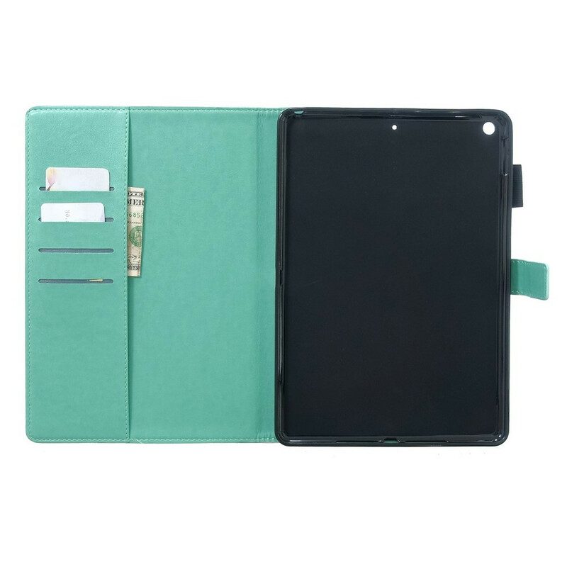 Folio-hoesje voor iPad 10.2" (2020) (2019) Leereffect Soberheid Vlinders