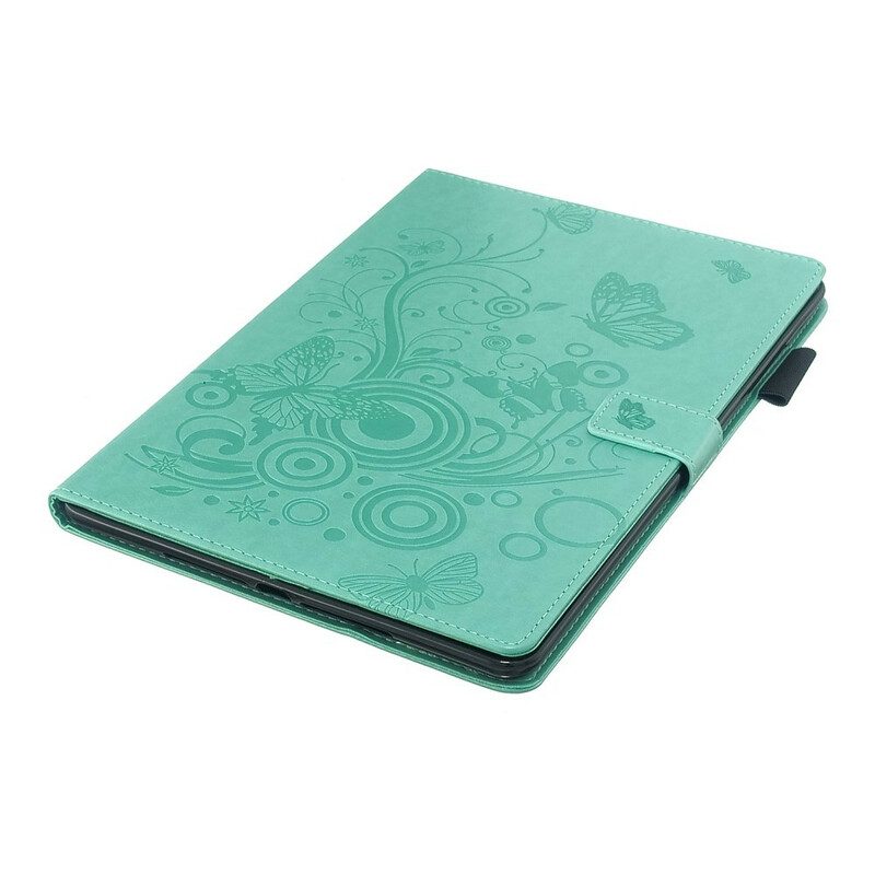 Folio-hoesje voor iPad 10.2" (2020) (2019) Leereffect Soberheid Vlinders