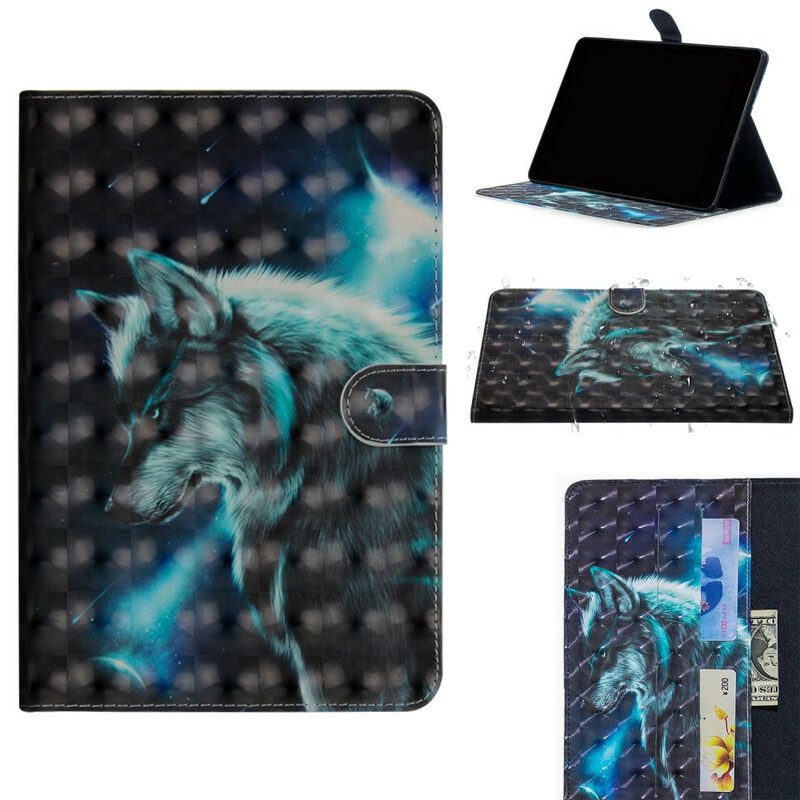 Leren Hoesje voor iPad 10.2" (2020) (2019) Lichtvlek Wolf