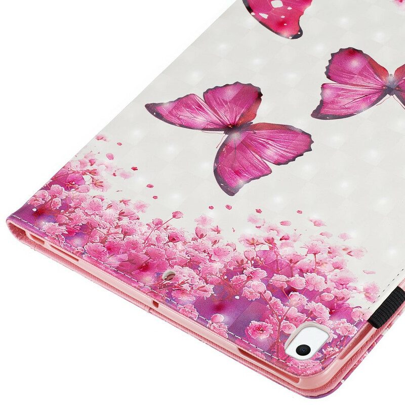 Leren Hoesje voor iPad 10.2" (2020) (2019) Rode Vlinders