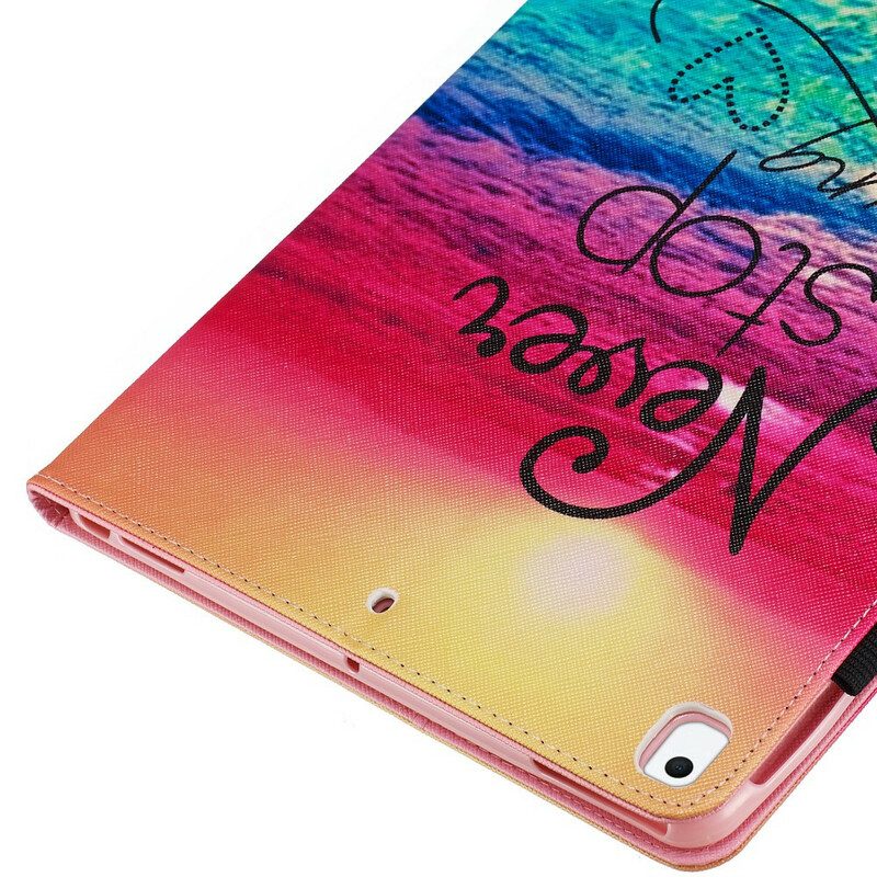 Leren Hoesje voor iPad 10.2" (2020) (2019) Stop Nooit Met Dromen