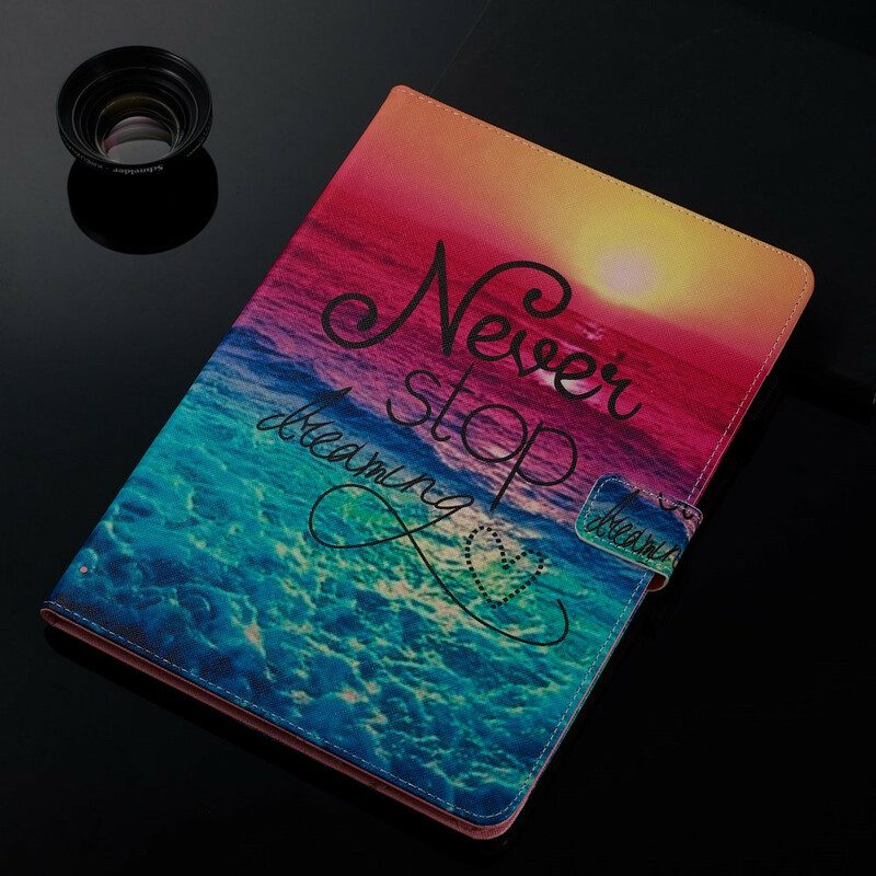 Leren Hoesje voor iPad 10.2" (2020) (2019) Stop Nooit Met Dromen