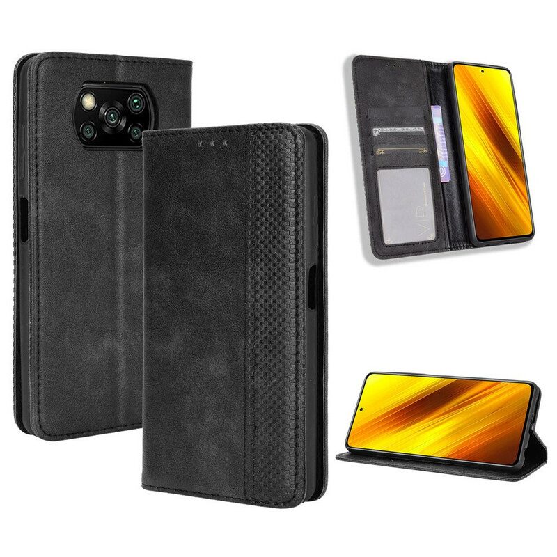 Bescherming Hoesje voor Poco X3 / X3 Pro / X3 NFC Folio-hoesje Gestileerd Vintage Leereffect