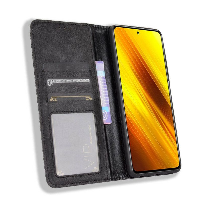 Bescherming Hoesje voor Poco X3 / X3 Pro / X3 NFC Folio-hoesje Gestileerd Vintage Leereffect