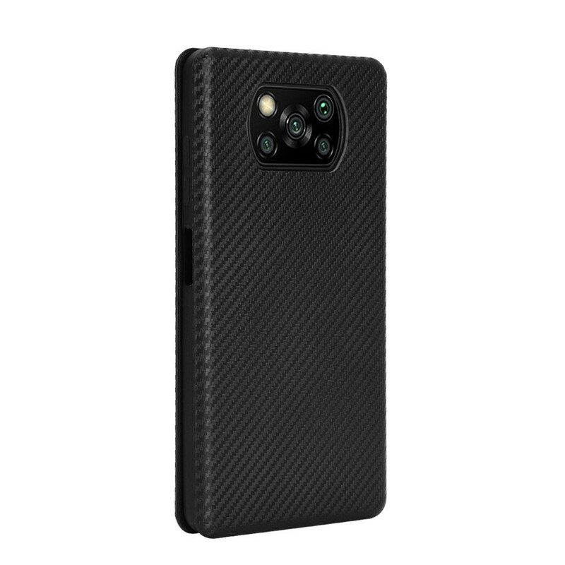 Bescherming Hoesje voor Poco X3 / X3 Pro / X3 NFC Folio-hoesje Koolstofvezel Met Steunring