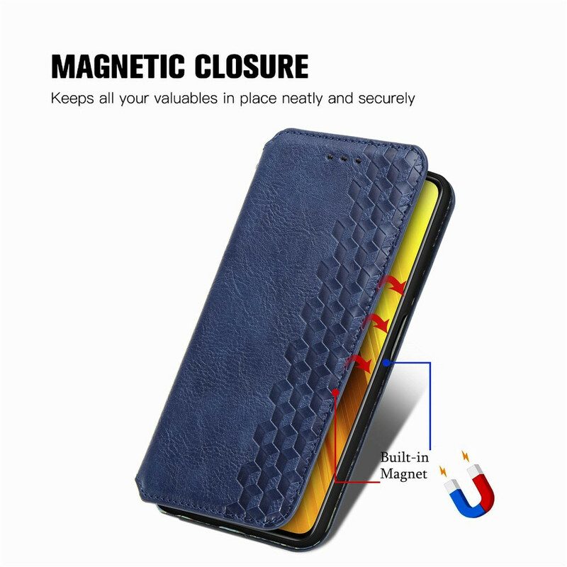 Bescherming Hoesje voor Poco X3 / X3 Pro / X3 NFC Folio-hoesje Leereffect Diamanttextuur