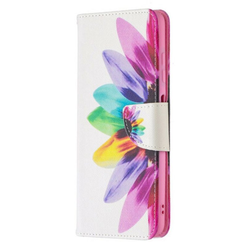 Flip Case voor Poco X3 / X3 Pro / X3 NFC Waterverf Bloem