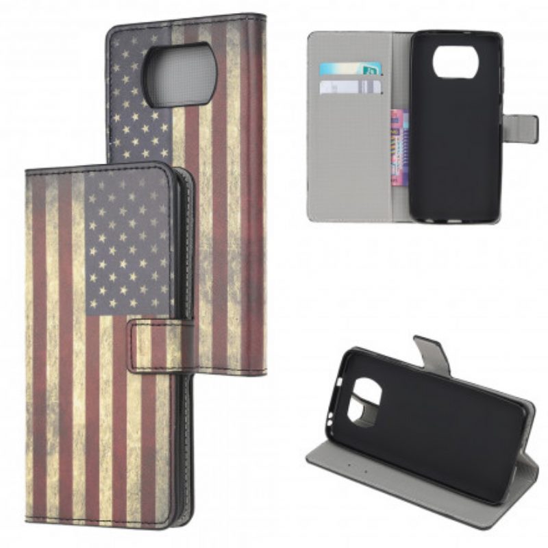 Folio-hoesje voor Poco X3 / X3 Pro / X3 NFC Amerikaanse Vlag