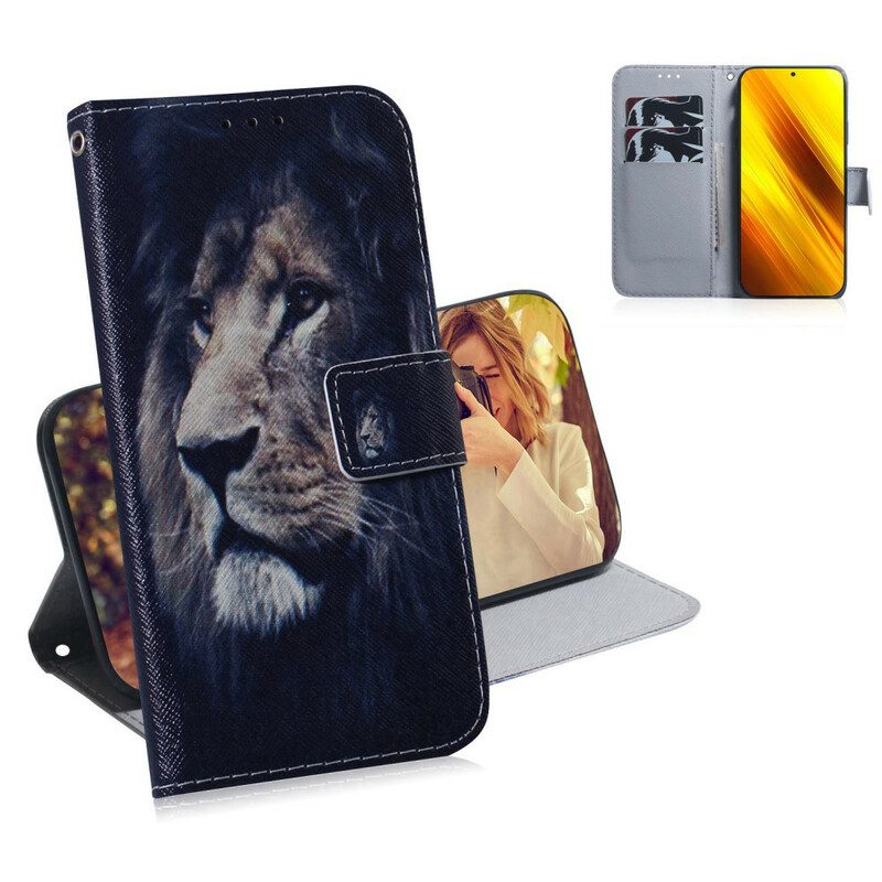 Folio-hoesje voor Poco X3 / X3 Pro / X3 NFC Dromende Leeuw