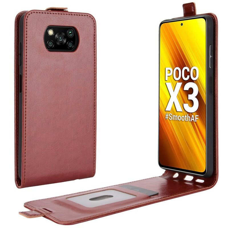 Folio-hoesje voor Poco X3 / X3 Pro / X3 NFC Flip Case Verticale Flap Met Leereffect