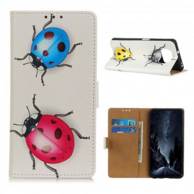 Folio-hoesje voor Poco X3 / X3 Pro / X3 NFC Lieveheersbeestjes