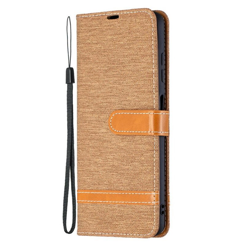 Folio-hoesje voor Poco X3 / X3 Pro / X3 NFC Met Ketting Band Van Stof En Leereffect