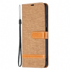 Folio-hoesje voor Poco X3 / X3 Pro / X3 NFC Met Ketting Band Van Stof En Leereffect