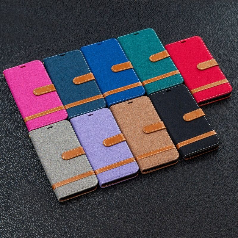 Folio-hoesje voor Poco X3 / X3 Pro / X3 NFC Met Ketting Band Van Stof En Leereffect