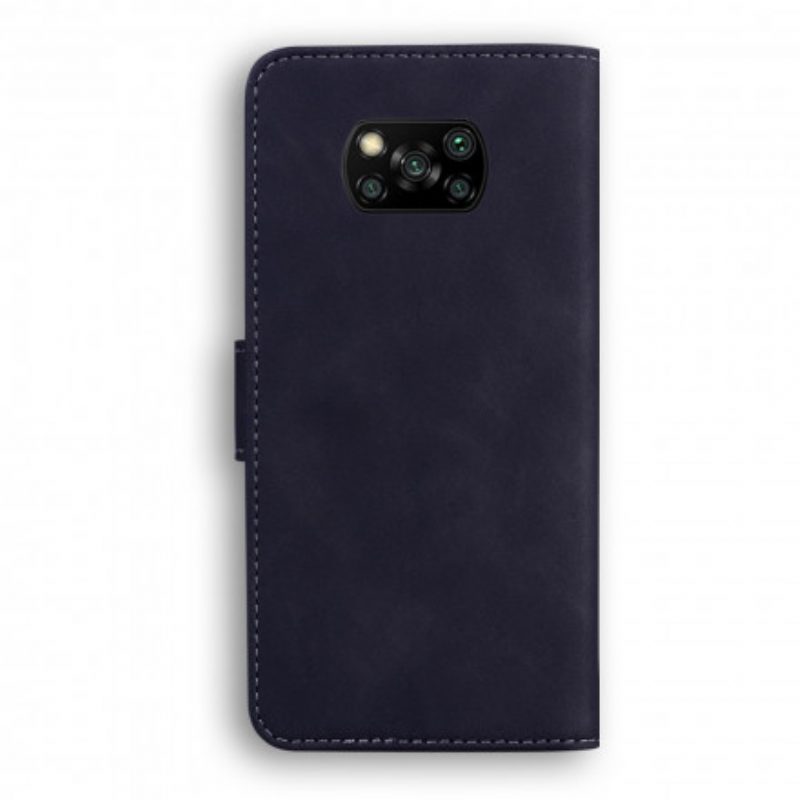 Folio-hoesje voor Poco X3 / X3 Pro / X3 NFC Monochroom Leereffect