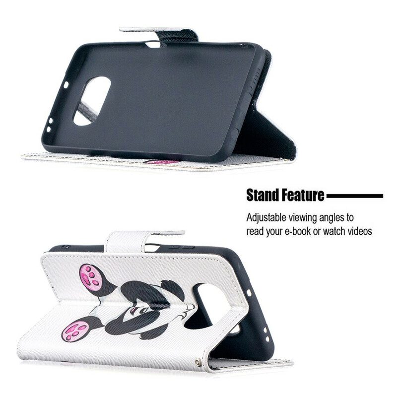 Folio-hoesje voor Poco X3 / X3 Pro / X3 NFC Panda-plezier