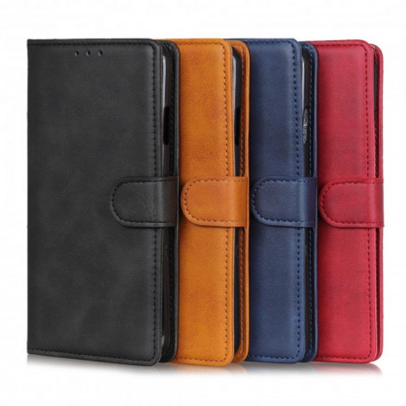 Folio-hoesje voor Poco X3 / X3 Pro / X3 NFC Retro Mat Leereffect