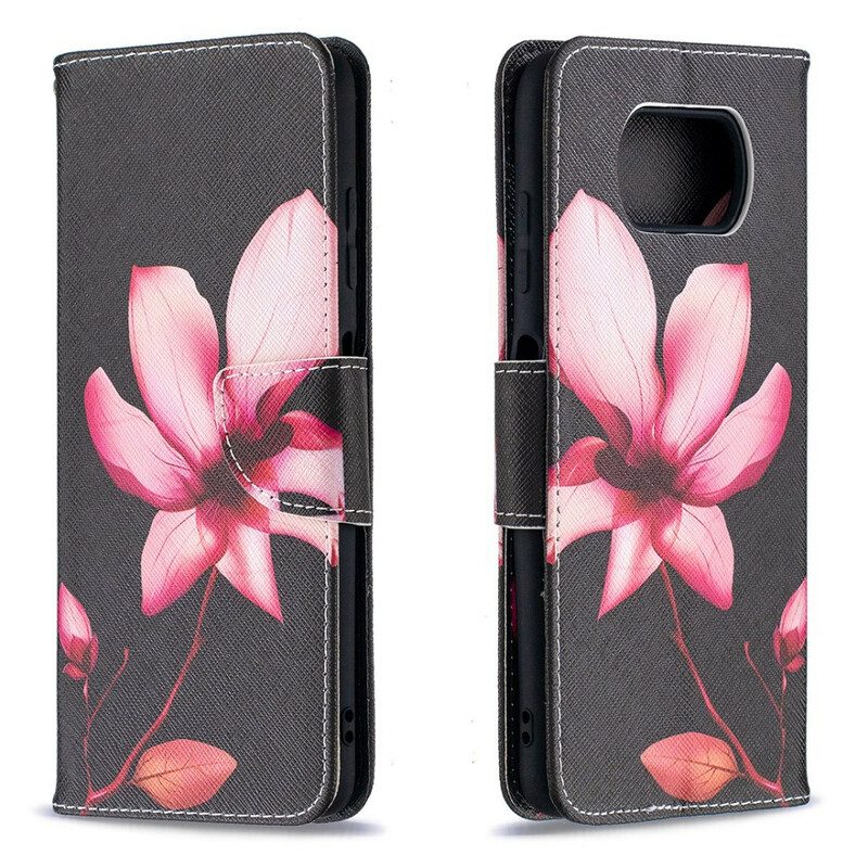 Folio-hoesje voor Poco X3 / X3 Pro / X3 NFC Roze Bloem