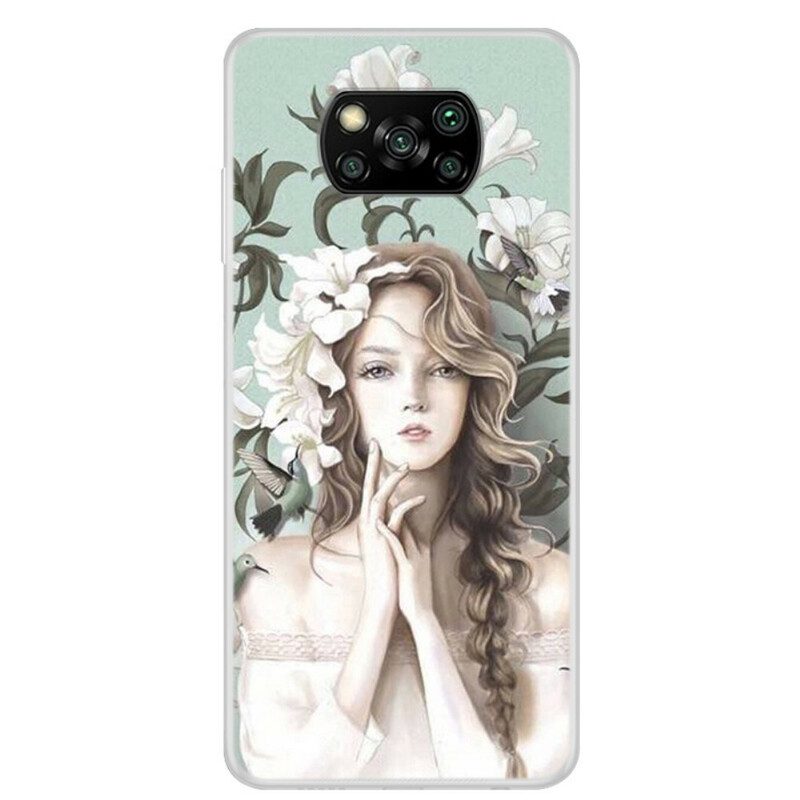 Hoesje voor Poco X3 / X3 Pro / X3 NFC Bloem Vrouw