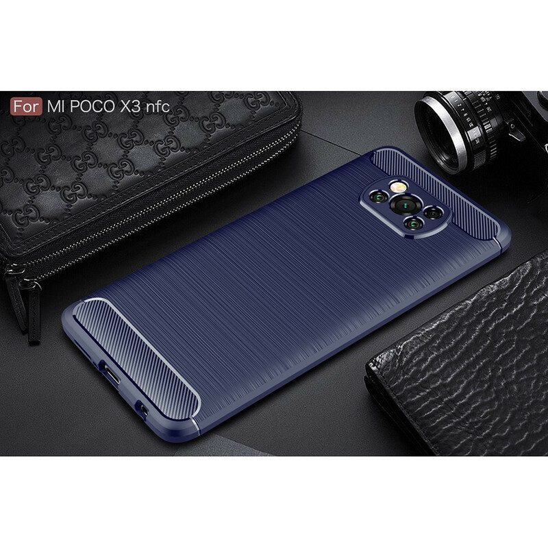 Hoesje voor Poco X3 / X3 Pro / X3 NFC Geborstelde Koolstofvezel