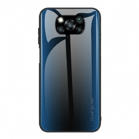 Hoesje voor Poco X3 / X3 Pro / X3 NFC Koolstofvezel Gehard Glas