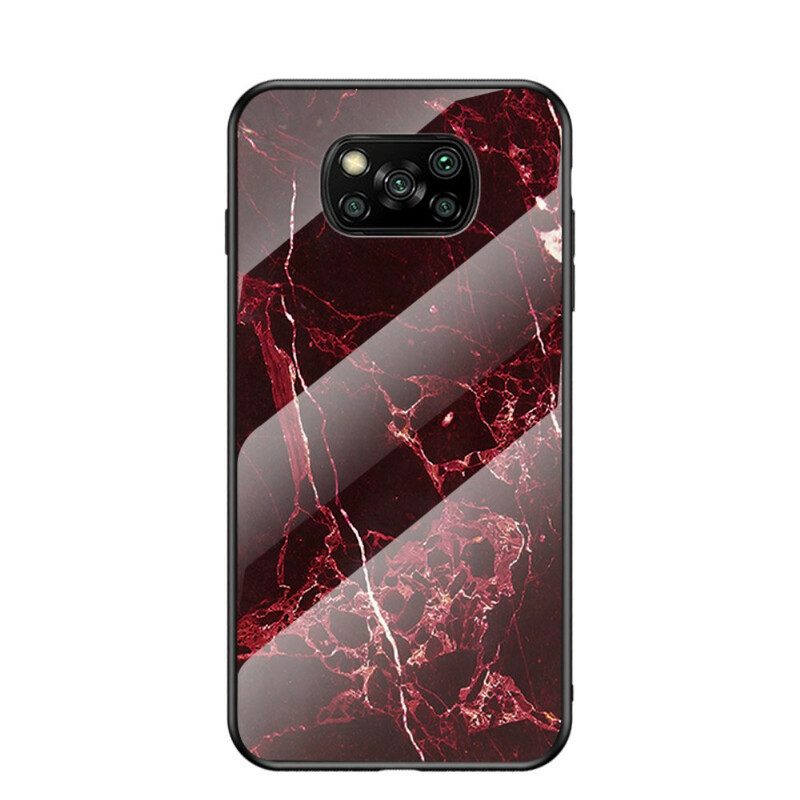 Hoesje voor Poco X3 / X3 Pro / X3 NFC Marmeren Kleuren Gehard Glas