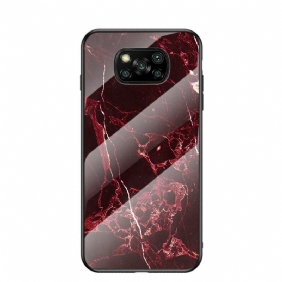 Hoesje voor Poco X3 / X3 Pro / X3 NFC Marmeren Kleuren Gehard Glas