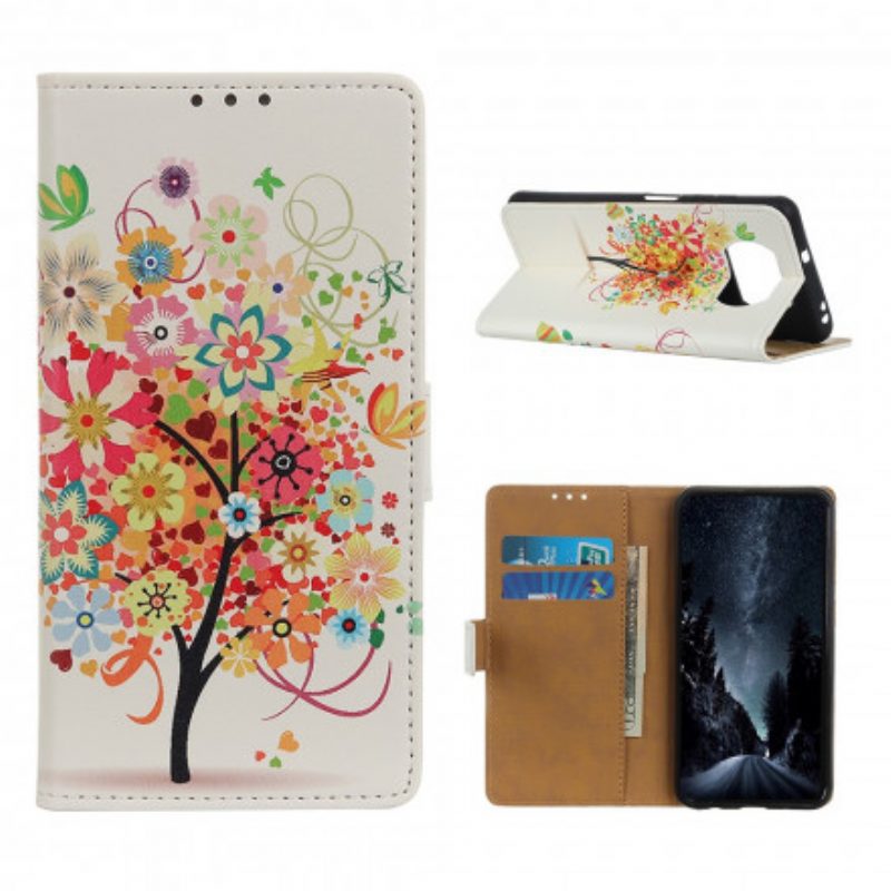 Leren Hoesje voor Poco X3 / X3 Pro / X3 NFC Bloeiende Boom