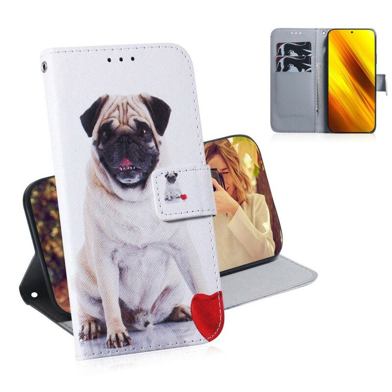 Leren Hoesje voor Poco X3 / X3 Pro / X3 NFC Mops Hond