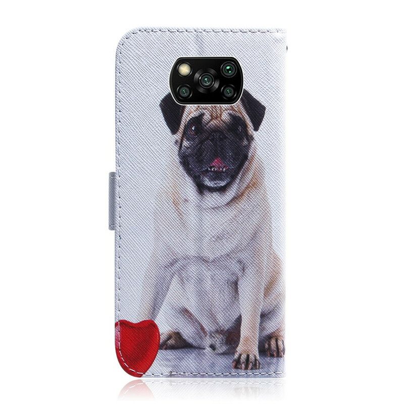 Leren Hoesje voor Poco X3 / X3 Pro / X3 NFC Mops Hond