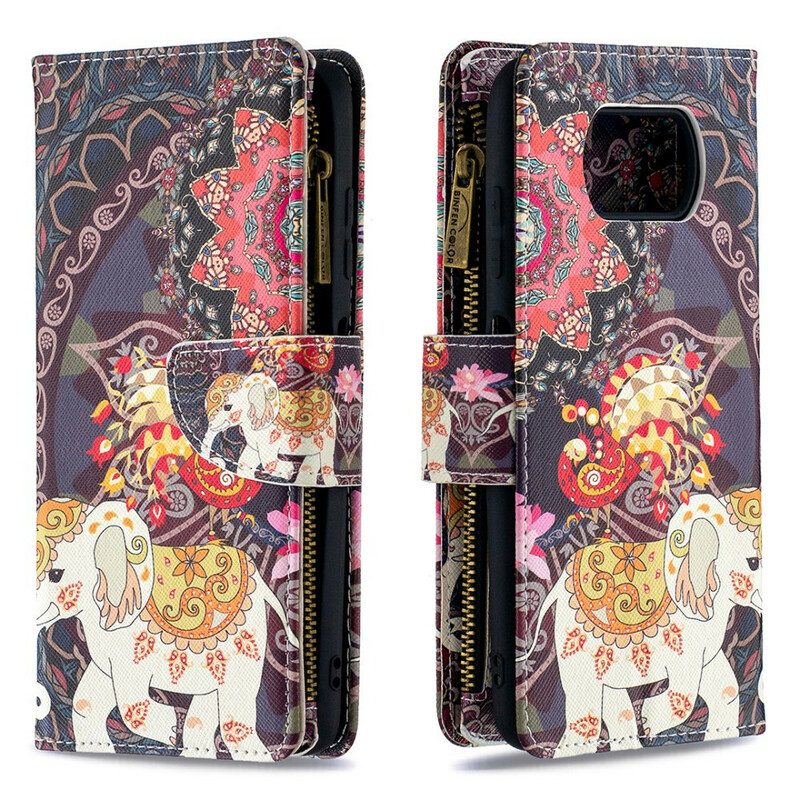 Leren Hoesje voor Poco X3 / X3 Pro / X3 NFC Olifantenzak Met Ritssluiting