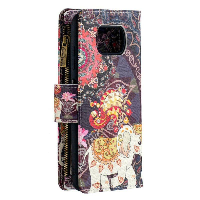 Leren Hoesje voor Poco X3 / X3 Pro / X3 NFC Olifantenzak Met Ritssluiting