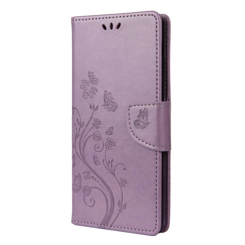 Leren Hoesje voor Poco X3 / X3 Pro / X3 NFC Vlinders En Bloemen