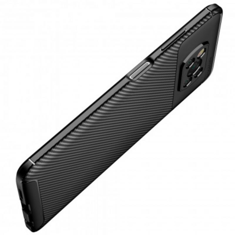 Telefoonhoesje voor Poco X3 / X3 Pro / X3 NFC Flexibele Koolstofvezeltextuur