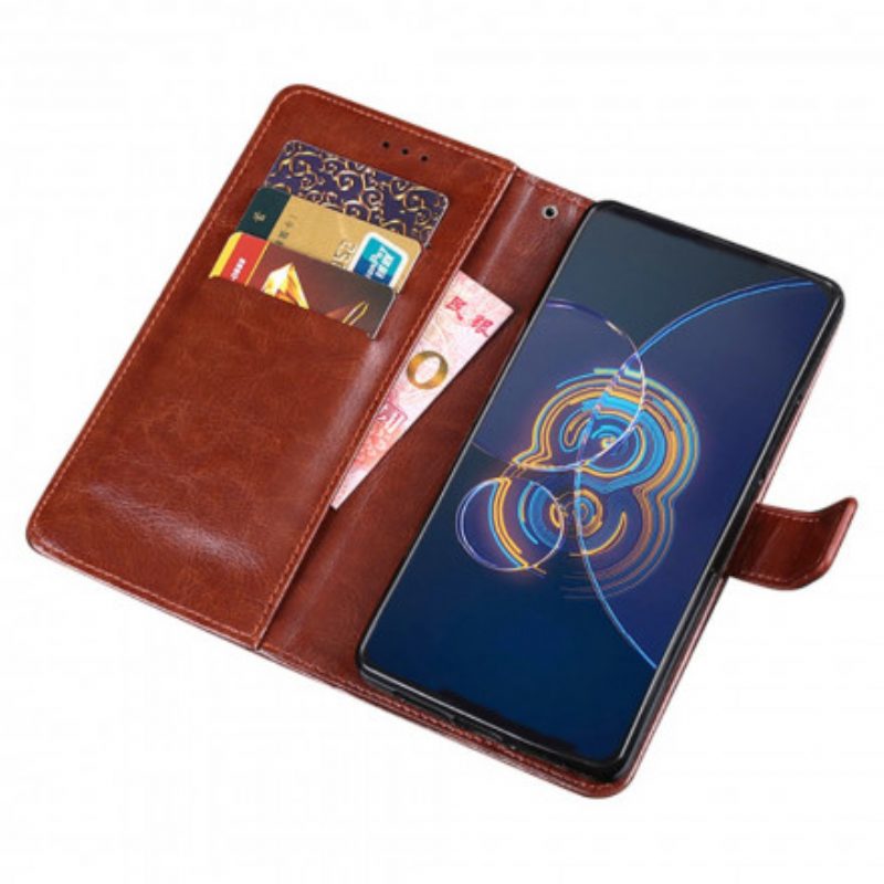 Flip Case voor Asus Zenfone 8 Flip Folio-hoesje Imitatieleer Idewei