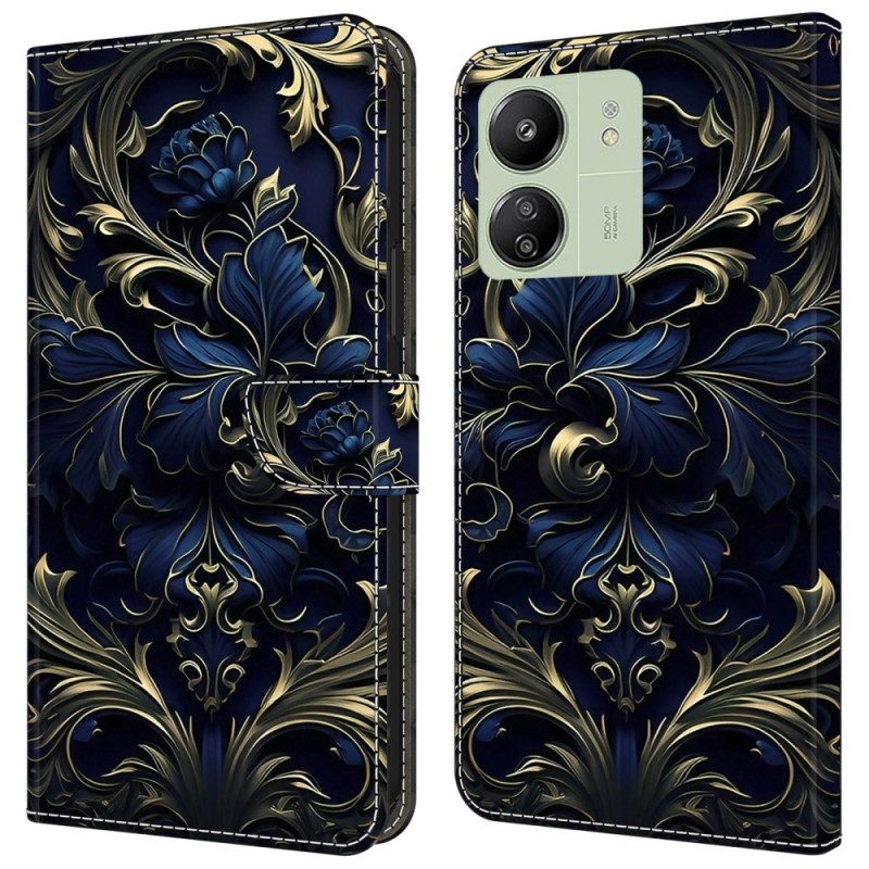 Bescherming Hoesje Poco C65 Blauwe Bloemen