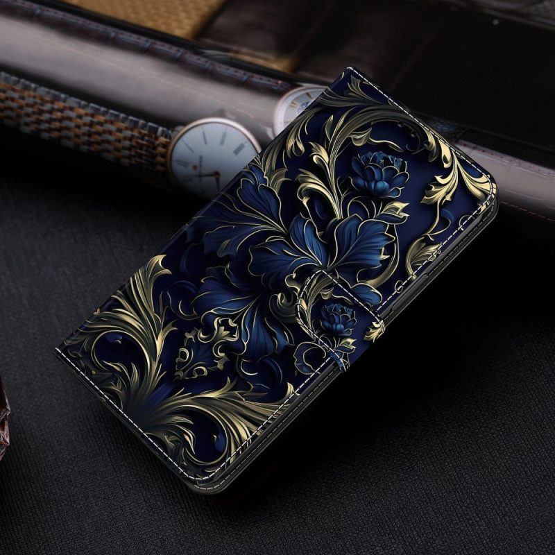 Bescherming Hoesje Poco C65 Blauwe Bloemen