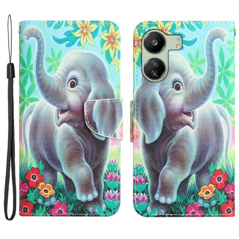 Bescherming Hoesje Poco C65 Leuke Olifant Met Riem