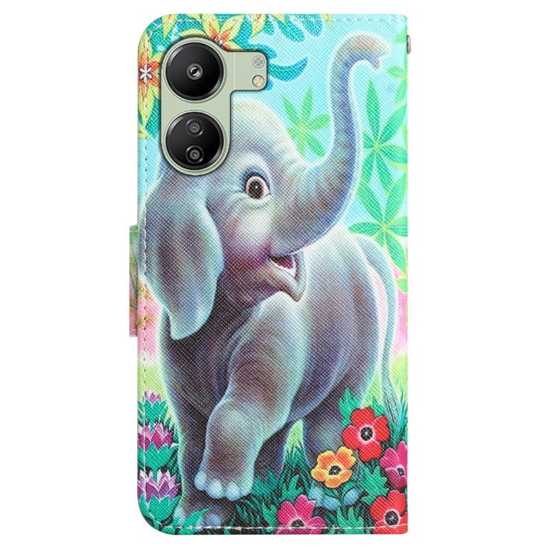 Bescherming Hoesje Poco C65 Leuke Olifant Met Riem