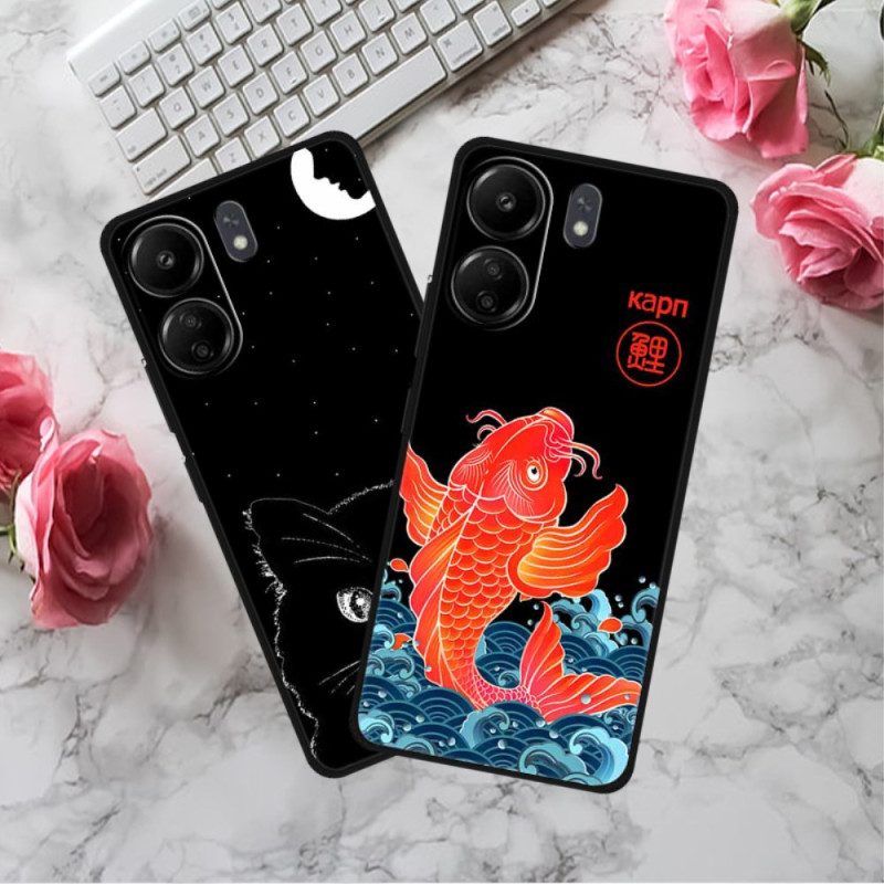 Cover Hoesje Poco C65 Telefoonhoesje Vrouw En Perzikbloesems