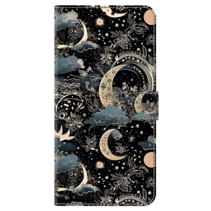 Flip Case Leren Poco C65 Manen