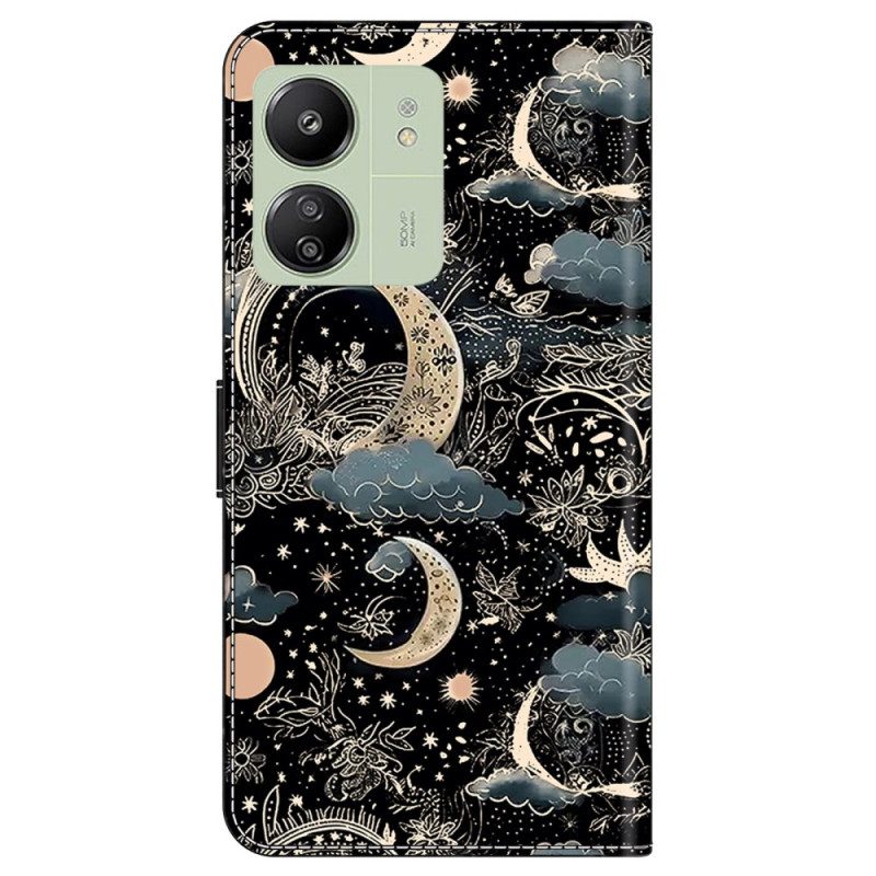 Flip Case Leren Poco C65 Manen