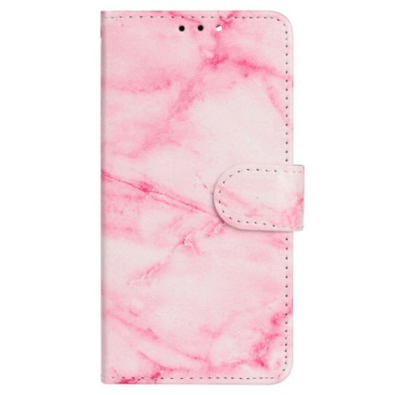 Flip Case Leren Poco C65 Roze Marmer