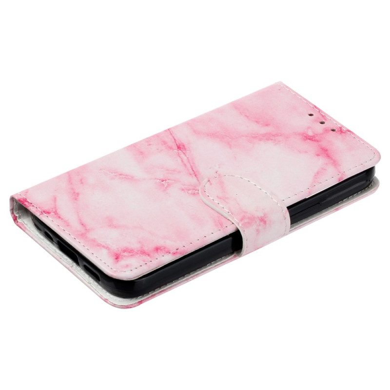 Flip Case Leren Poco C65 Roze Marmer