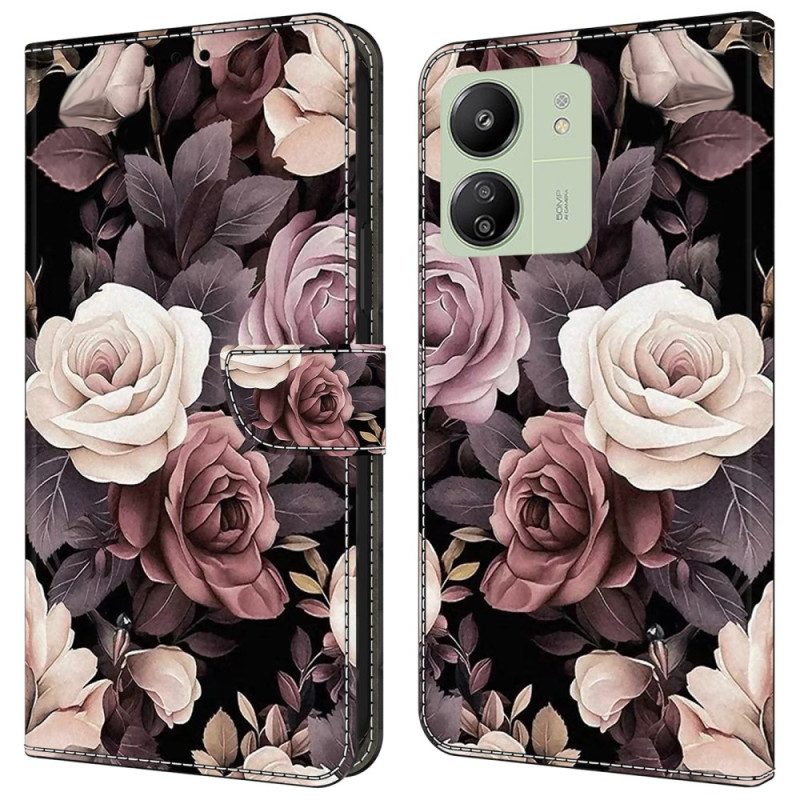 Flip Case Leren Poco C65 Rozen